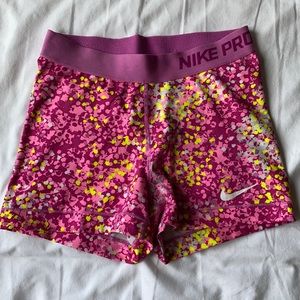 Pink Patterned Nike Pro’s Size Small